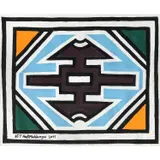 Abstract by Esther Mahlangu, 2011, Huile sur toile, sold Nov 2018
