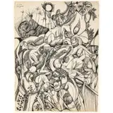 Sans titre by Malangatana Ngwenya, 1987, Encre sur papier, sold Nov 2018