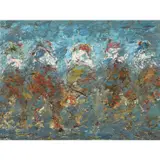 Sans titre (cavaliers) by Ablade Glover, 1974, Huile sur toile, sold Nov 2018