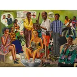 Tradipratitien by Monsengo Shula, 1998, Acrylique et collages de tissus sur toile, sold Nov 2018