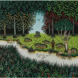 Le Regret by Dieudonné Sana Wambeti, 2015, Huile sur toile, sold Nov 2018