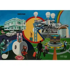 Congo Kitoko by Chéri Cherin, 2015, Huile sur toile, sold Nov 2018