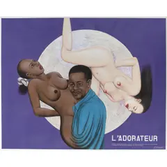 L'Adorateur by Chéri Samba, 1992, Acrylique sur toile, sold Nov 2018