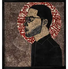 Hope series by Ephrem Solomon, 2018, Gravure sur bois, papier journal collé et peinture, sold Nov 2018