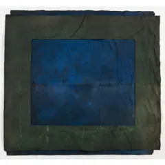 Toile double bleu-vert by André Valensi, 1992, Encre sur toiles cousues, sold Dec 2018