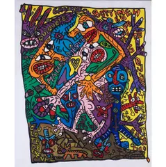 Groin de canard by Robert Combas, 1986, Acrylique sur toile marouflée sur toile, sold Dec 2018