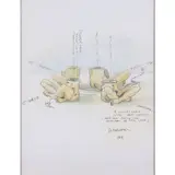 North, south, east, west by Wim Delvoye, 1994, Aquarelle et crayon sur papier, sold Dec 2018