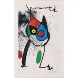 Les magies - 1972 by Joan Miró, Eau-forte, aquatinte et vernis mou en couleurs sur velin, signée et justifée "H.C", sold Dec 2018
