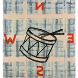 Le tambour by Walter Swennen, 1991, Huile sur panneau, sold Dec 2018