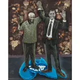 Paix by JP Mika, 2014, Huile et paillettes sur tissu, sold May 2019