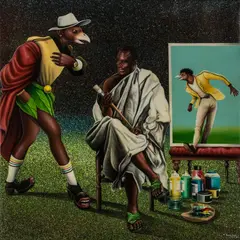 Le prophète by Amani Bodo, 2016, Acrylique sur toile, sold May 2019