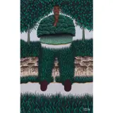 Le gardien by Dieudonné Sana Wambeti, 2018, Huile sur toile, sold May 2019