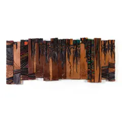 Crowd awaiting by El Anatsui, 1988, Acrylique sur bois, sold May 2019