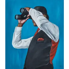 L'homme prudent by Zemba Luzamba, 2017, Huile sur toile, sold May 2019
