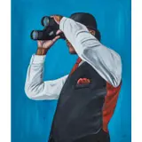 L'homme prudent by Zemba Luzamba, 2017, Huile sur toile, sold May 2019