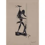 Ajax, planche issue du livre "Les Rois Mages" - 1961 by Georges Braque, Eau-forte et aquatinte en noir sur papier, sold Jun 2019