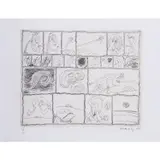 Cuivre barré déjà - 1972 by Pierre Alechinsky, Eau-forte en noir sur Richard de Bas filigrané,, sold Jun 2019