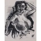 Halbakt - 1923 - 1924 by Otto Dix, Lithographie en noir sur verger, signée, titrée et, sold Jun 2019