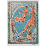 Deux silhouettes - 2002 by Aristide Patsoglou, Lithographie en couleurs, signée, sold Jun 2019