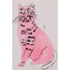 Sam the Cat, issue de "25 Cats Name(d) Sam and by Andy Warhol, Lithographie offset réhaussée à l'aquarelle, sold Jun 2019