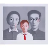 Big Family, issue du portefeuille "Bloodline" - 2003 by Zhang Xiaogang, Lithographie en couleurs sur papier vélin, signée et numérotée 116/199, sold Jun 2019