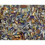Feni be so in mood by Emmanuel Ekefrey, circa 1980, Gouache sur toile, sold Nov 2019