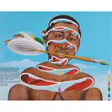 J'aime la couleur by Chéri Samba, 2004, Acrylique et paillettes sur toile, sold Nov 2019
