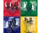 Série Colloquium by Saint Etienne Yéanzi, 2019, Sérigraphie et plastique fondu sur plexiglas coloré, sold Nov 2019