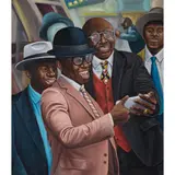 Members only by Zemba Luzamba, 2019, Huile sur toile, sold Nov 2019