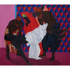 The king is dead by Marc Padeu, 2019, Acrylique et paillettes sur toile, sold Nov 2019