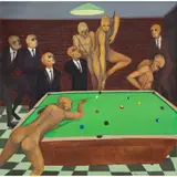 A gentleman's game by Richard Mudariki, 2011, Acrylique sur toile, sold Nov 2019