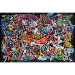 Les amours contemporains by Cristiano Mangovo Brás, 2019, Acrylique sur toile, sold Nov 2019
