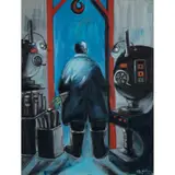 The lunch time by Fathi Afifi, 2016, Huile sur toile, sold Nov 2019