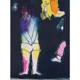 La petite fille by Jean Rustin, 1971, Technique mixte sur papier marouflé sur toile, sold Dec 2019