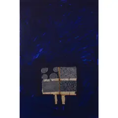 Shadow 14 by James Brown, 1990, Huile et collage sur papier japon et tissu en soie sur papier, sold Dec 2019