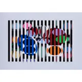Composition - circa 1980 by Yaacov Agam, Sérigraphie sur Plexiglas blanc, sold Dec 2019