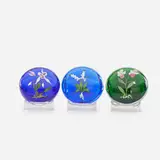Three Glass Paperweights by Paul Stankard, sold May 2017