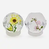 Two Faceted Glass Paperweights by Paul Stankard, sold May 2017