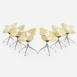Swag Leg chairs model MAF, set of six by George Nelson & Associates, fiberglass, chrome-plated steel, aluminum, rubber, sold Mar 2023