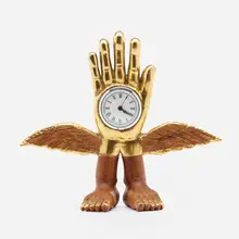 Clock by Pedro Friedeberg, c. 1975, carved and gilt Mexican mahogany, clock, sold Mar 2023
