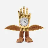 Clock by Pedro Friedeberg, c. 1975, carved and gilt Mexican mahogany, clock, sold Mar 2023