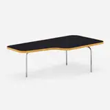 Rare coffee table, model 4696 by George Nelson & Associates, 1946, laminate, zinc-plated steel, birch, sold Mar 2023