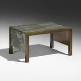 Spring Festival coffee table by Philip and Kelvin Laverne, c. 1965, etched, patinated, and enameled bronze, brass, pewter, sold Mar 2023