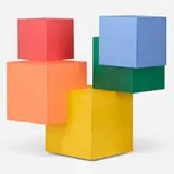 Five-Part Storage Cubes by Scott Burton, 1982, lacquered wood, sold Mar 2023