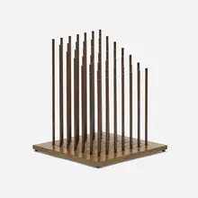 Untitled (Sonambient) by Harry Bertoia, c. 1975, beryllium copper rods silvered to bronze, sold Mar 2023