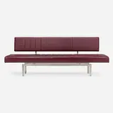 Sofa from the Claremont House, Chicago by Brad Lynch, 2007, leather, matte chrome-plated steel, sold Mar 2023