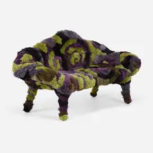 Prototype Raizes sofa by Fernando and Humberto Campana, 2017, wool shag upholstery, sold Mar 2023