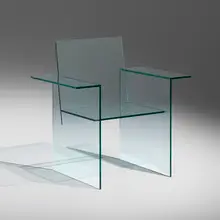 Glass chair by Shiro Kuramata, 1976, glass, sold Mar 2023