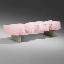 Broken bench by Snarkitecture, 2021, lacquered polyurethane, plastic, sold Mar 2023