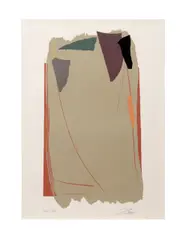 Grey Sweep I" - circa 1979 by Larry Zox, screenprint on paper, sold Jun 2025